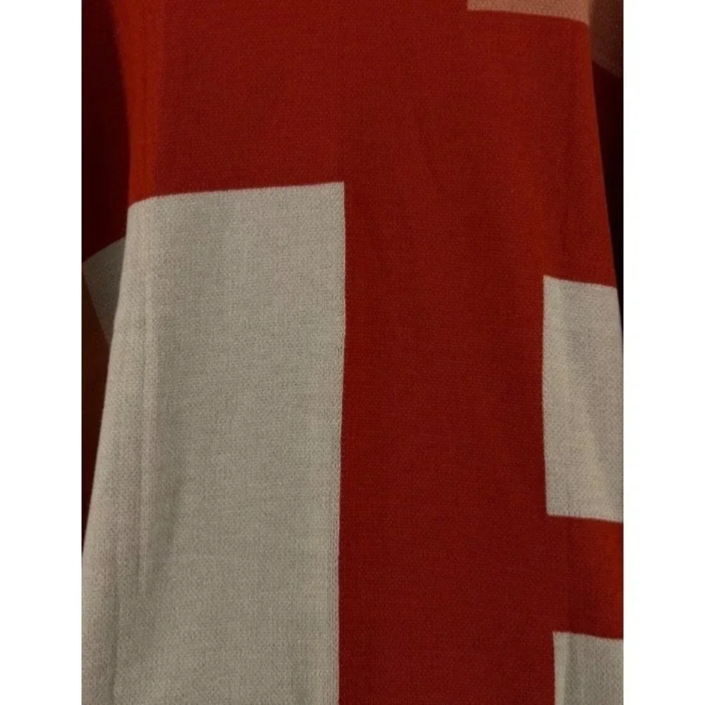 Frye Ruana Shawl Poncho One Size Apricot Colorblock Fringe NWT with flaw